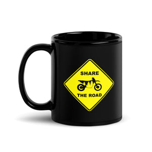 Share The Road Mug, Ceramic, Black