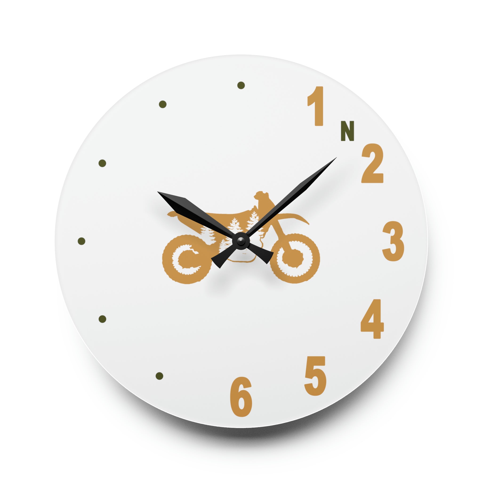 Six Speed Clock, TreeBike, White