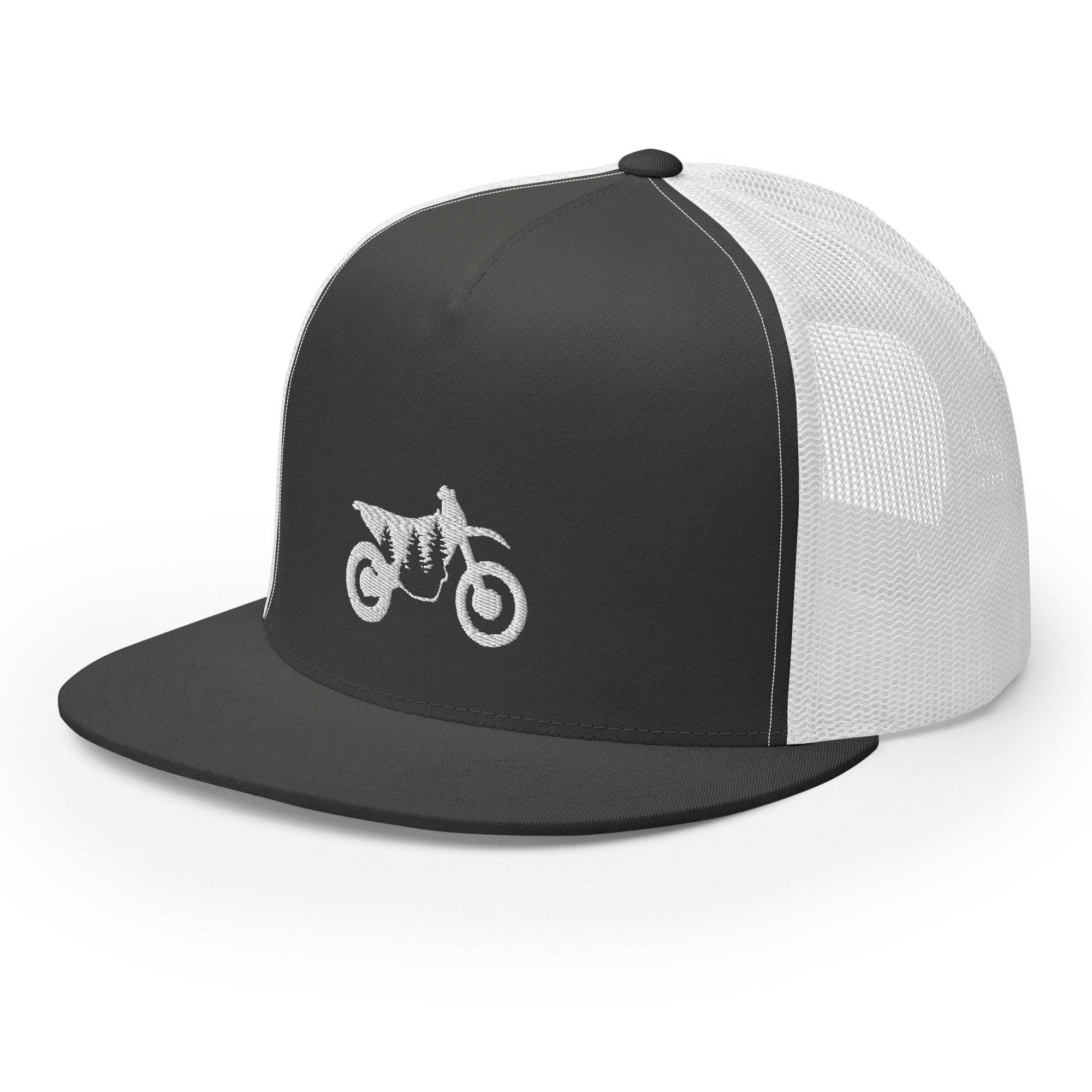 TreeBike Hat, Flat Bill, Mesh, White