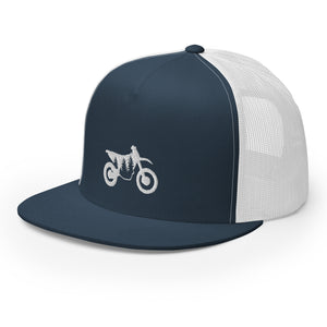 TreeBike Hat, Flat Bill, Mesh, White