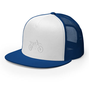 TreeBike Hat, Flat Bill, Mesh, White