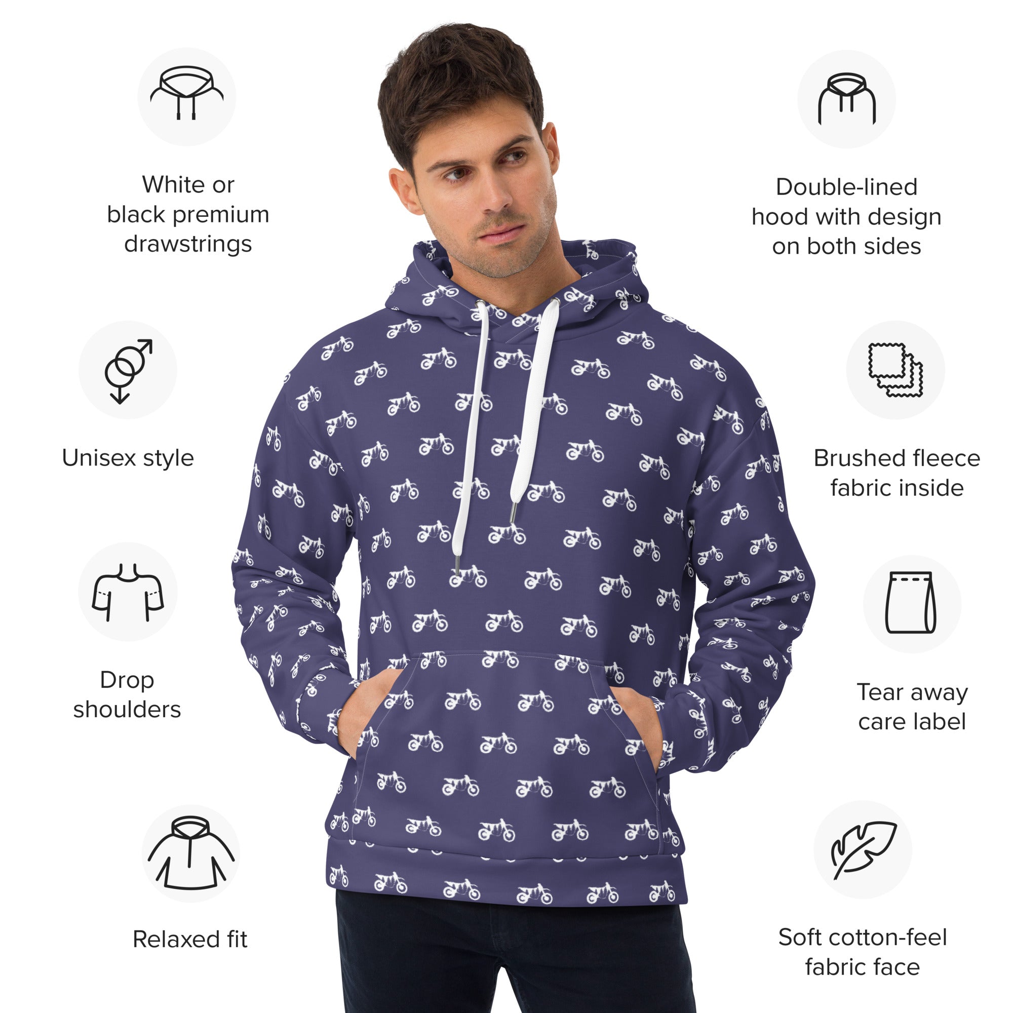 TreeBike AOP Hoodie, Lupine