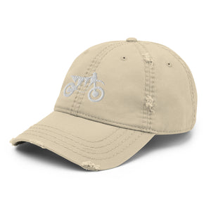 TreeBike Hat, Dad, Distressed, White