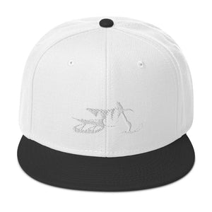 SnowBike Hat, Flat Bill, Classic, White
