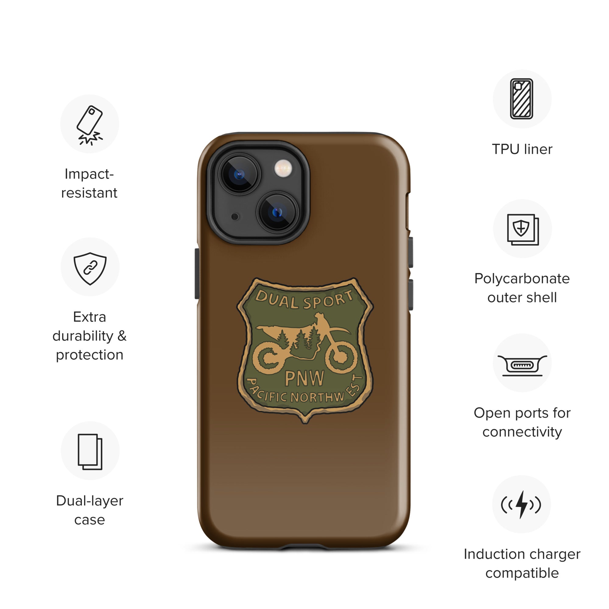 Sketchy Doodle Phone Case, Tough, iPhone, Brown