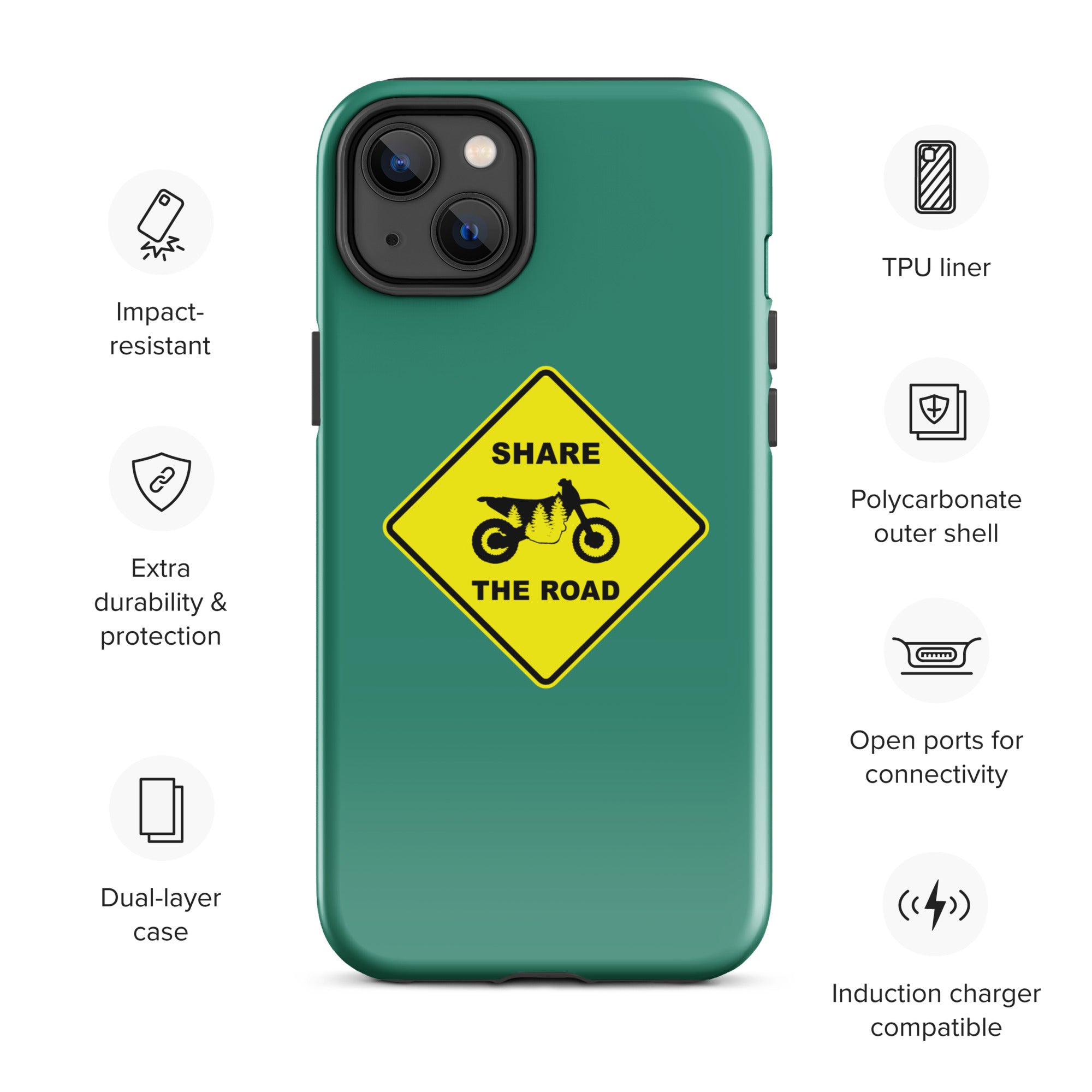 Share The Road Phone Case, Tough, iPhone, Mile Marker