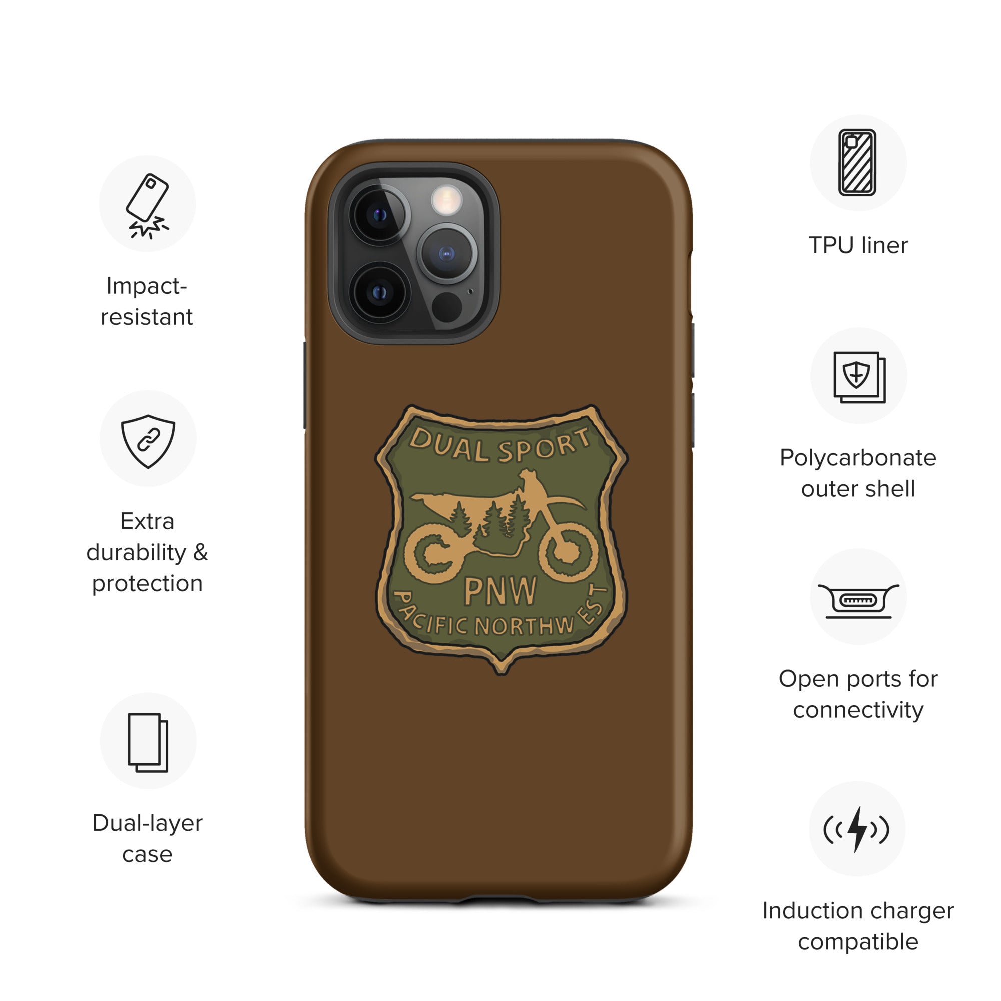 Sketchy Doodle Phone Case, Tough, iPhone, Brown