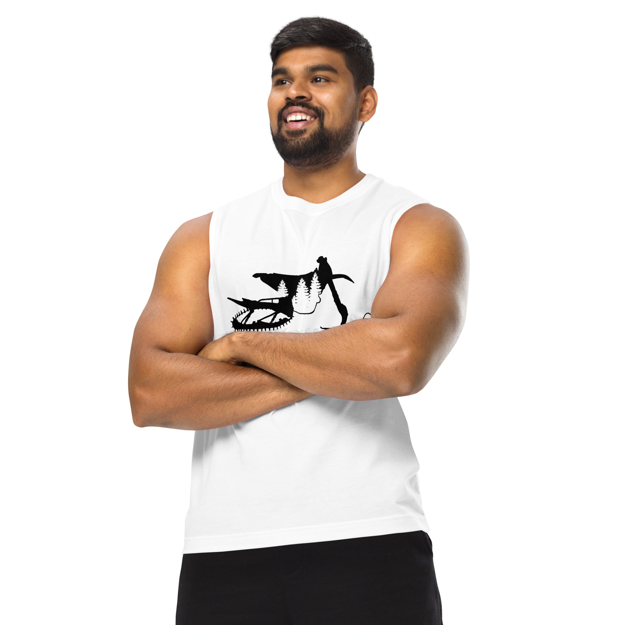 SnowBike Tank, Muscle, White