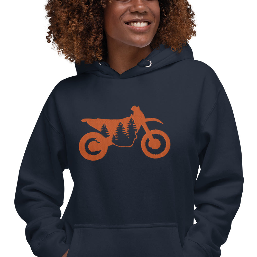 TreeBike Hoodie, Embroidered, Orange