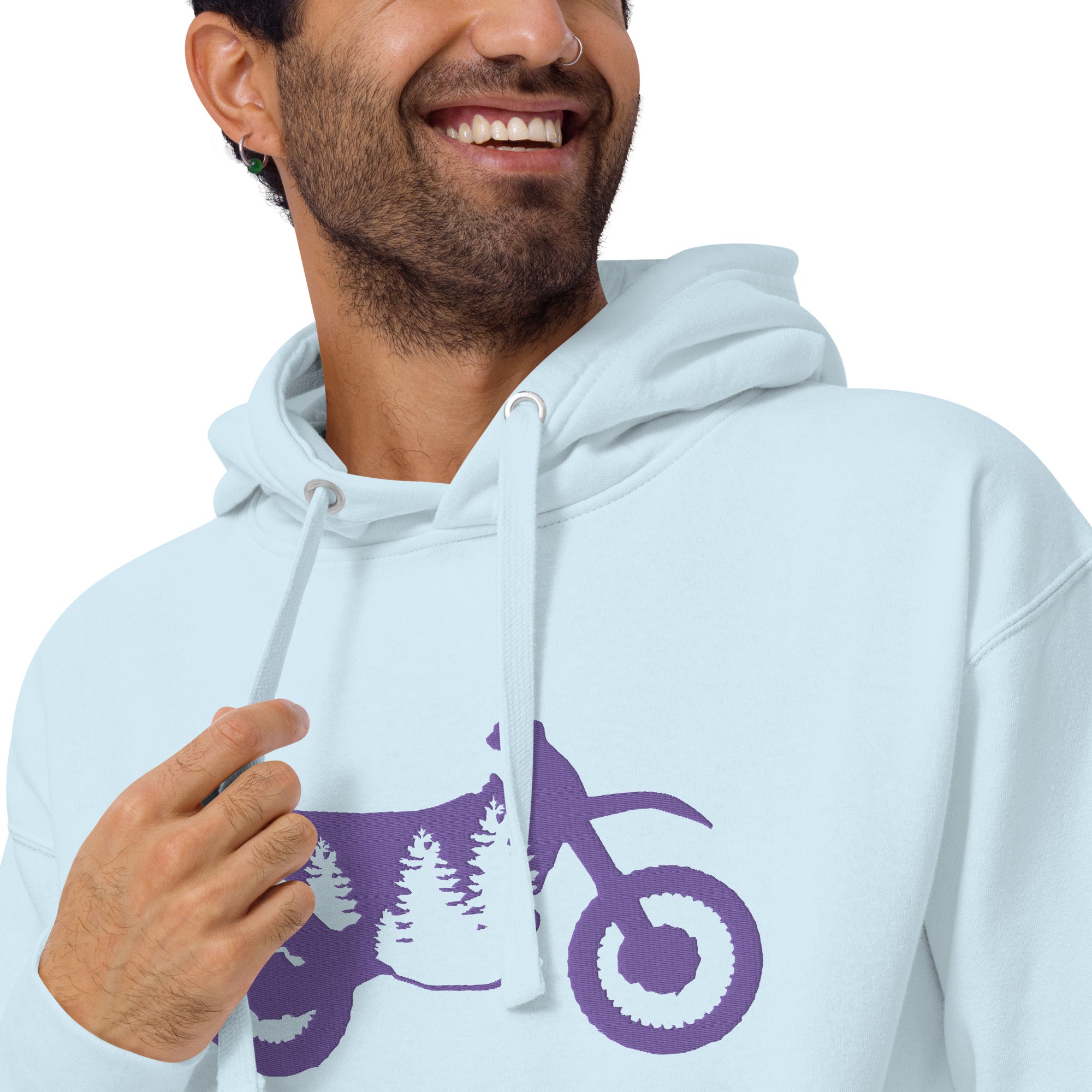 TreeBike Hoodie, Embroidered, Purple