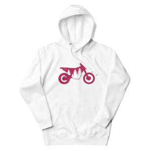 TreeBike Hoodie, Embroidered, Pink