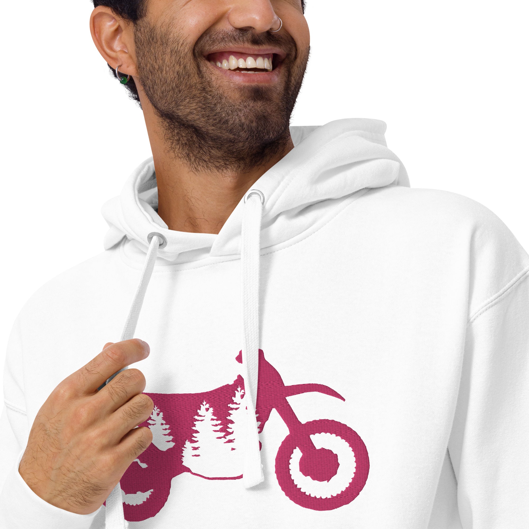 TreeBike Hoodie, Embroidered, Pink