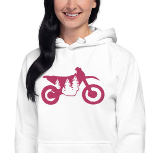 TreeBike Hoodie, Embroidered, Pink