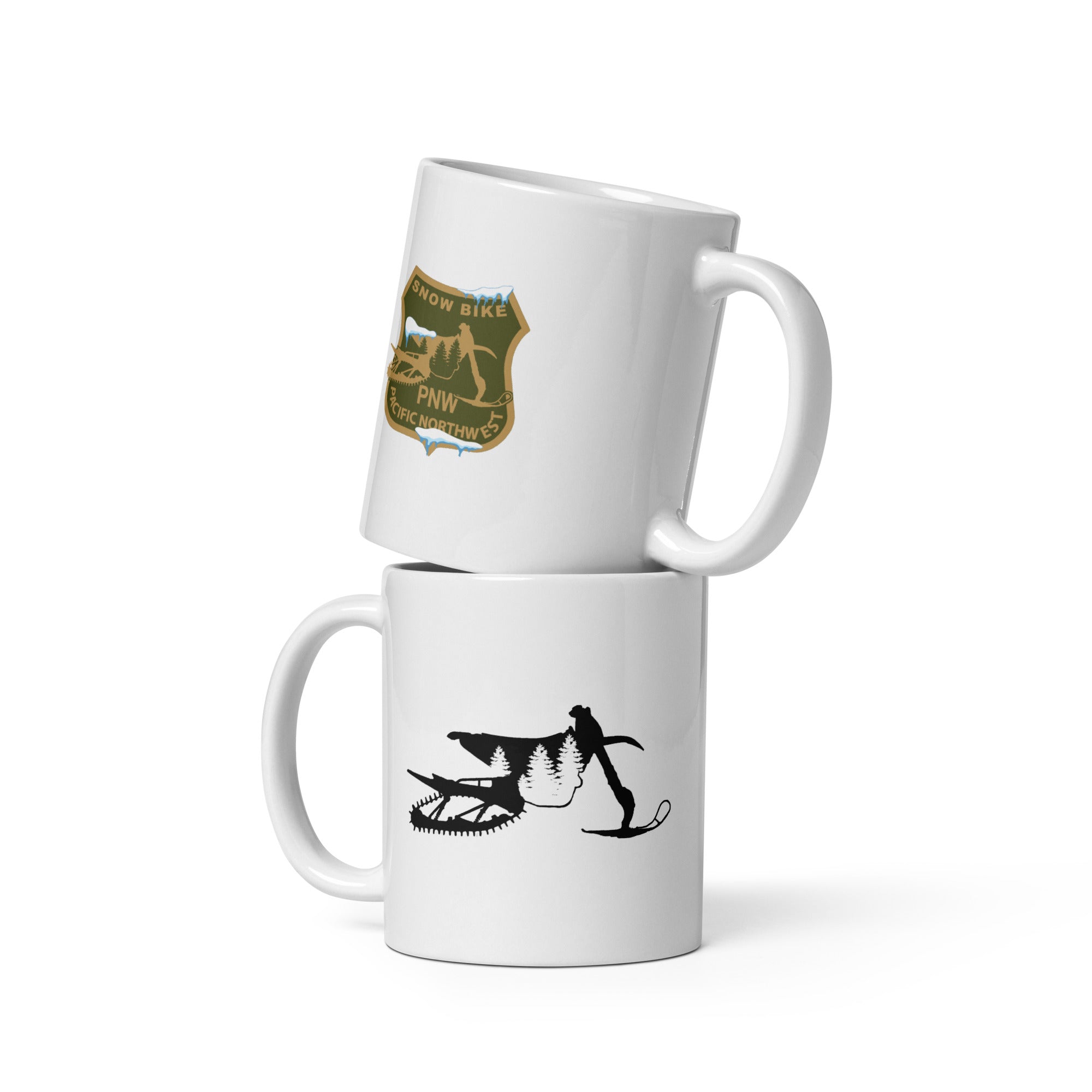 SnowBike Mug, Ceramic, White