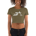 Load image into Gallery viewer, SnowBike Shirt, Women, Cropped, White
