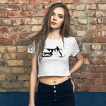 Load image into Gallery viewer, SnowBike Shirt, Women, Cropped, Black
